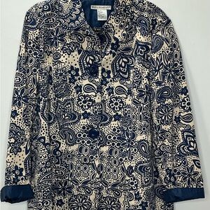Requirements Navy and Cream Patterned Blazer